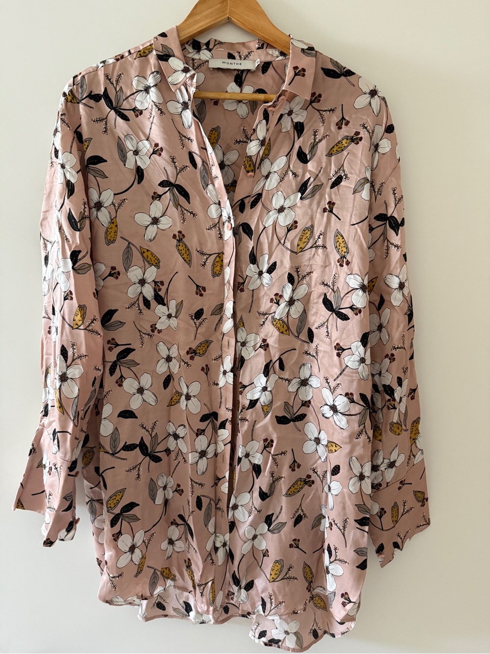 Light Pink Floral Button-Down Shirt